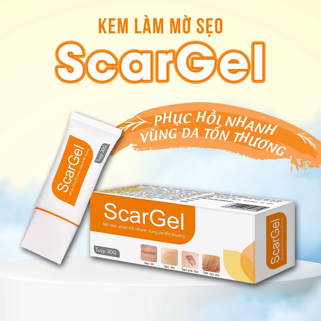 Kem bôi mờ sẹo - giảm thâm nám - phục hồi nhanh vùng da bị tổn thương SCARGEL Tuýp 30mg