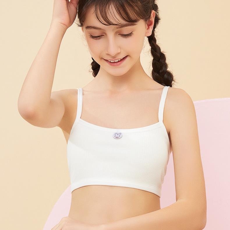 [Giá sỉ] Áo Bra Cotton Hình Thỏ Học Sinh Kèm Mút Ngực