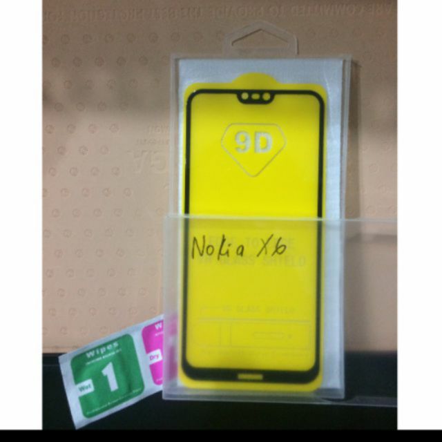 Kính cường lực full màn 9D độ cứng 9H keo toàn màn hình cho nokia X6