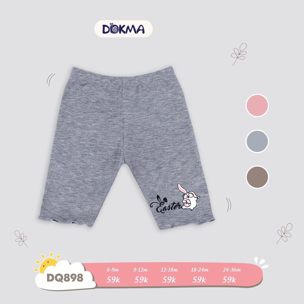 DQ898 Quần legging bé gái Dokma vải cotton tăm (9-36M)
