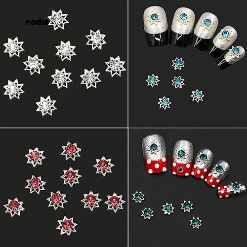 [Hàng mới về] Set 10 hạt ngôi sao năm cánh khảm kim cương giả đính trang trí móng tay nghệ thuật