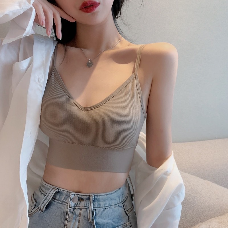 Áo Bra Nữ Chéo Lưng 2 Dây Không Gọng Nâng Ngực Co Giãn - AL03