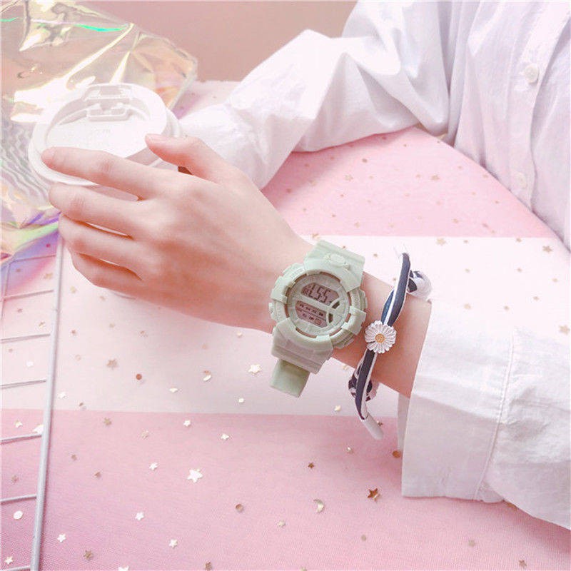 hồ tử Đồng hồ thông minh Ins Wind Net Red Cherry Blossom Powder Bột điện tử Macaron Girl, Học sinh trung học phổ thô | BigBuy360 - bigbuy360.vn