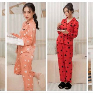 Bộ Pijama lụa satin  cộc, dài, có được chọn màu