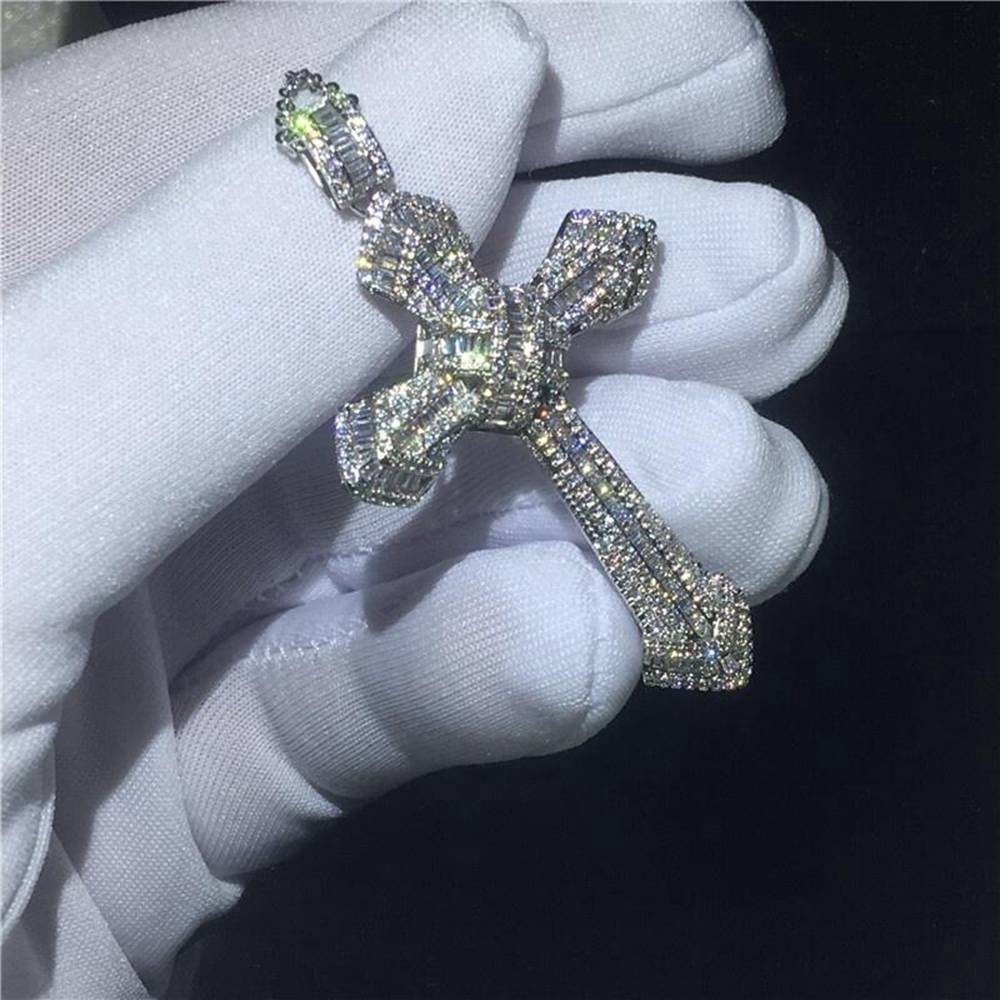 Dây chuyền mặt chữ thập lớn 5A đính đá Zircon sang trọng