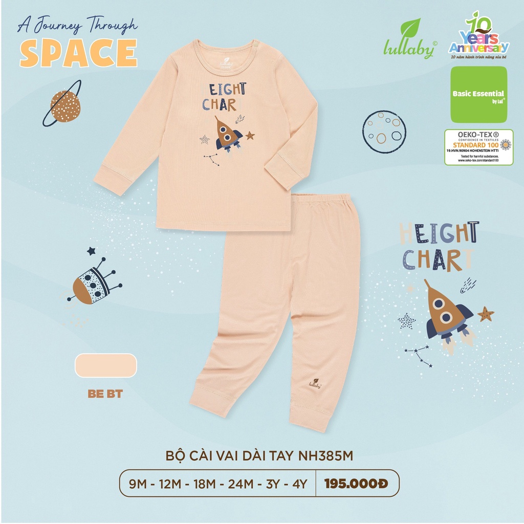 Bộ Dài Tay Petit Lullaby bé trai/bé gái hoạ tiết dễ thương