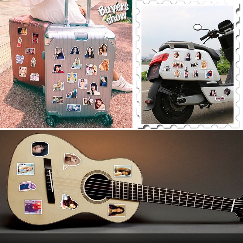 Bộ 50 miếng dán nhóm nhạc kpop Blackpink mặt nhám chống thấm nước trang trí laptop