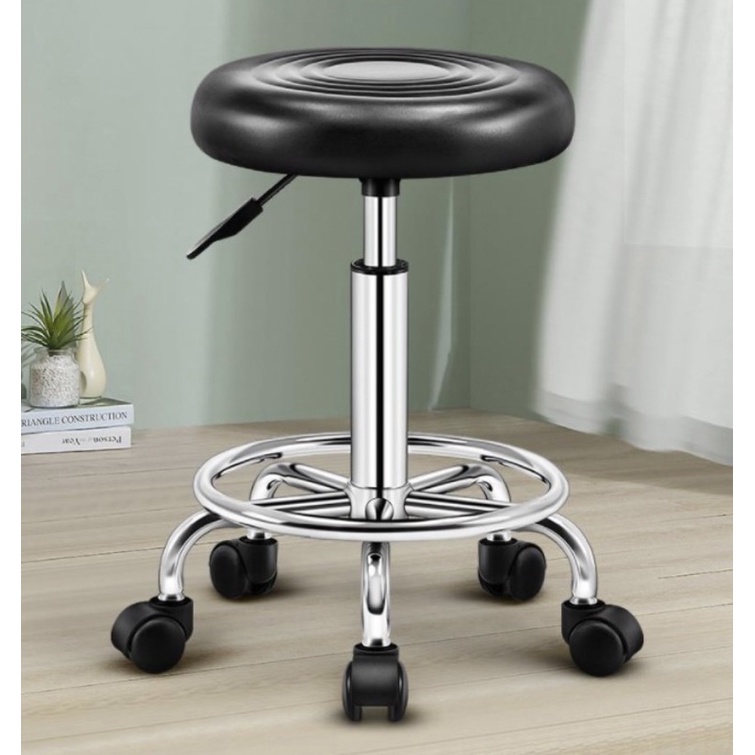 Ghế xoay 360 độ nâng hạ dùng trong spa phun xăm thẩm mỹ, ghế đôn hơi chân mâm vành rộng - lucy store thiết bị vật tư spa