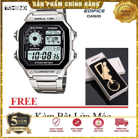 [Chính hãng- Giấy BH]Đồng hồ nam dây kim loại Casio chính hãng AE-1200WHD-1AVDF