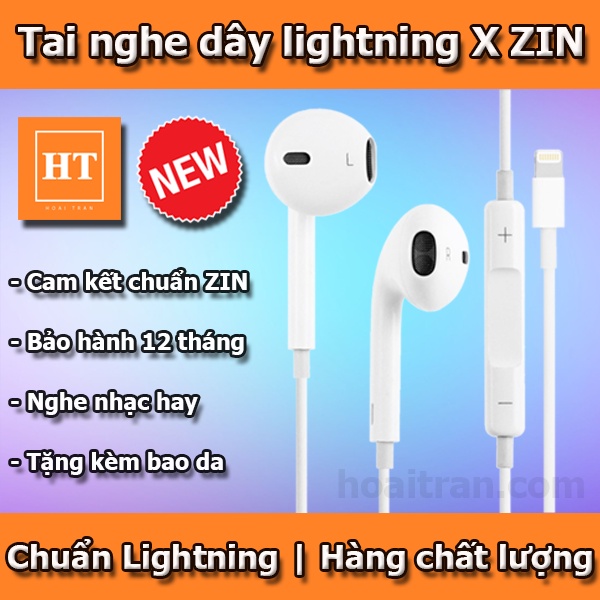 Tai Nghe IPHONE X - Xs Max ZIN Chuẩn Lightning, nghe nhạc hay (TẶNG BAO DA)