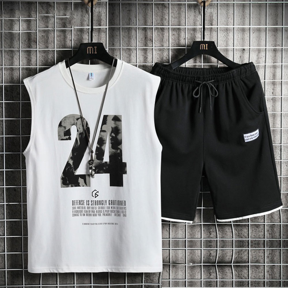 Bộ Đồ Thun Nam 24 Áo 3 Lỗ Khoét Nách Cổ Tròn Quần Short Đùi Thể Thao Có Túi MENFASHION 90000160 | BigBuy360 - bigbuy360.vn