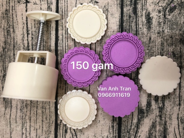 Khuôn trung thu 1mặt trơn, 2 mặt viền 150 gam