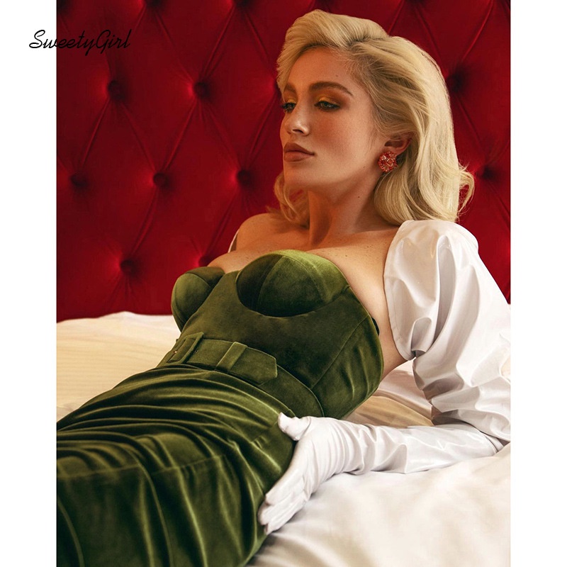 Đầm Ôm Dáng Hở Vai Màu Trơn 2022 Gợi Cảm Dành Cho Nữ