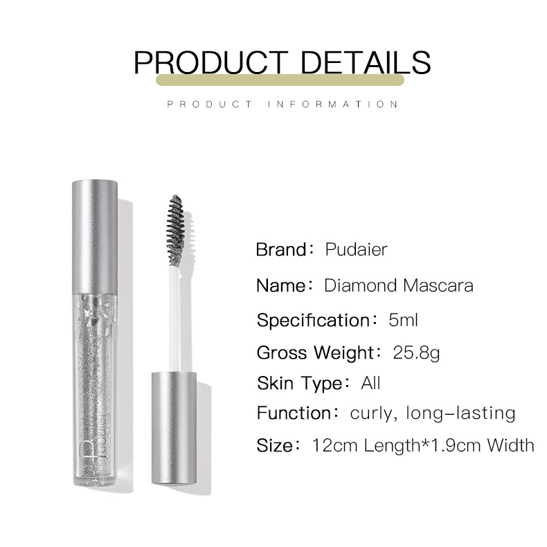 Mascara uốn mi Pudaier thiết kế vỏ kim cương 25.8g