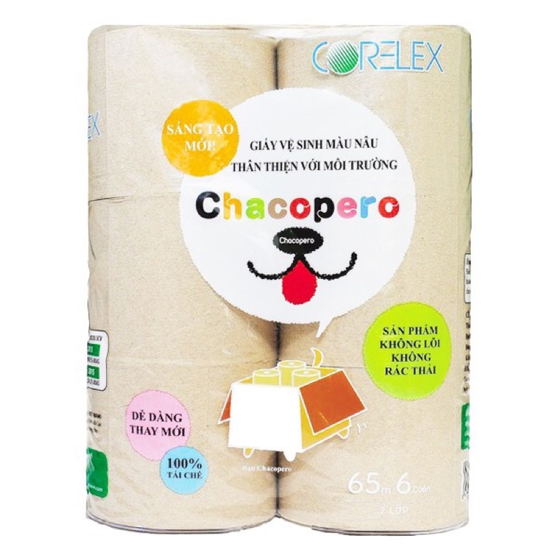 Lốc 6 Cuộn Giấy Vệ Sinh Corelex Chacopero - Eco Không Lõi