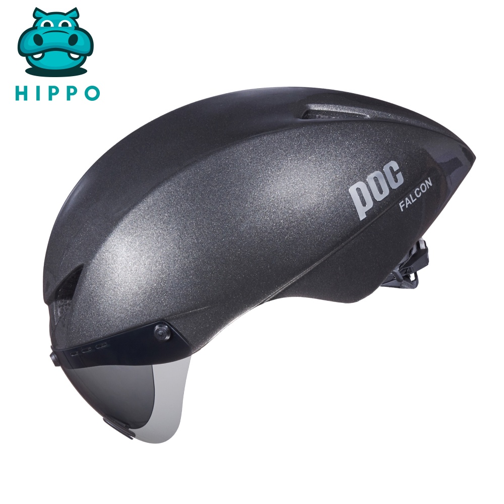 Mũ bảo hiểm xe đạp thể thao Poc Falcon siêu nhẹ chính hãng màu xám bóng - HIPPO HELMET