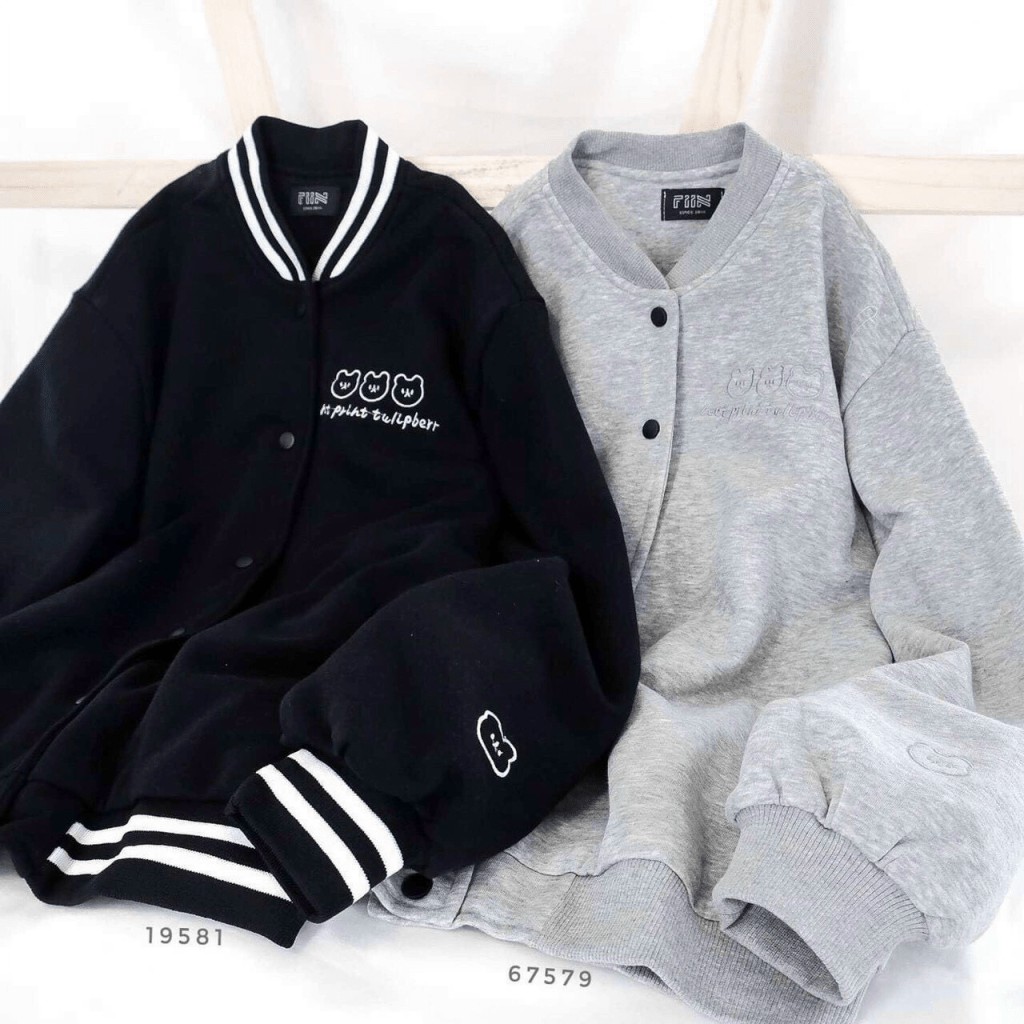 ÁO KHOÁC BOMBER NỮ CHẤT LIỆU NỈ NGOẠI HẠO TIẾT ĐƠN GIẢN SIÊU XINH SIÊU ĐÁNG YÊU THỜI TRANG