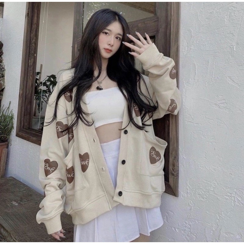 Áo cardigan nữ form rộng unisex phong cách Ulzzang