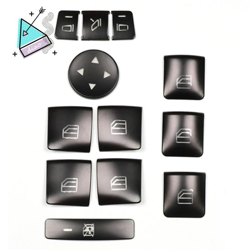Set 12 Ốp Viền Nút Điều Khiển Cửa Sổ Xe Hơi Mercedes Benz Glk ml Gl A B C E G Class W204 X166
