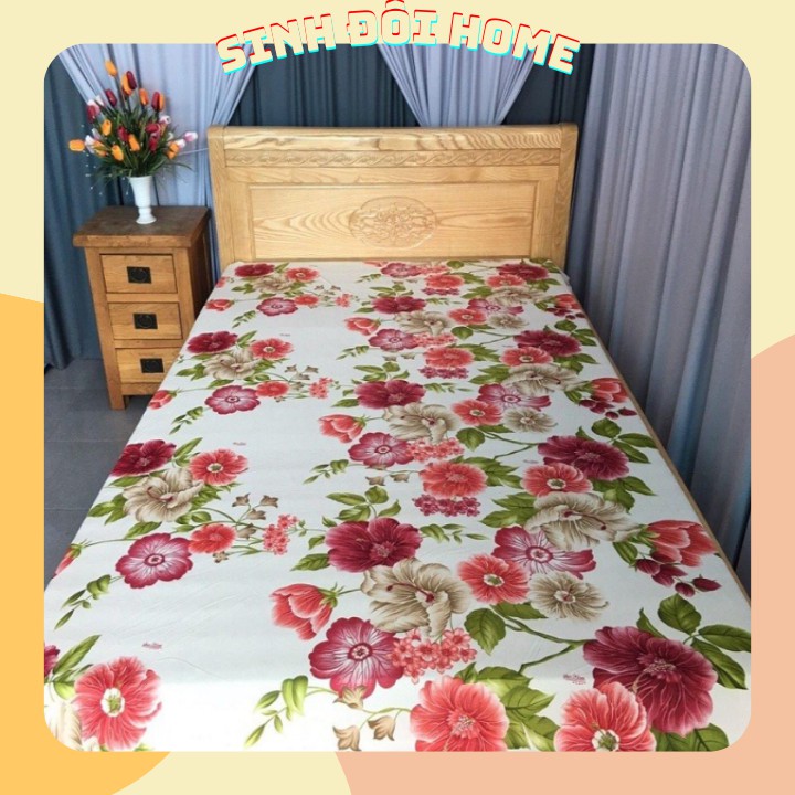 Bộ ga gối thun hoa đẹp HQ - BO GA GOI THUN HOA HQ