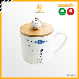 Cốc sứ Happy Day uống trà, cafe độc đáo 350ml - SP004011