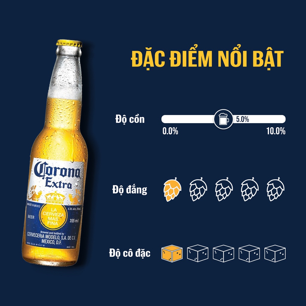 Bia Corona Extra nhập khẩu lốc 6 chai (330ml/chai)