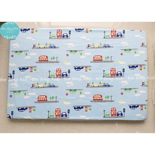 Ga Vải Bọc Đệm Cũi Cho Bé (Họa Tiết Oto) - Chất Liệu Thô Lụa Cao Cấp