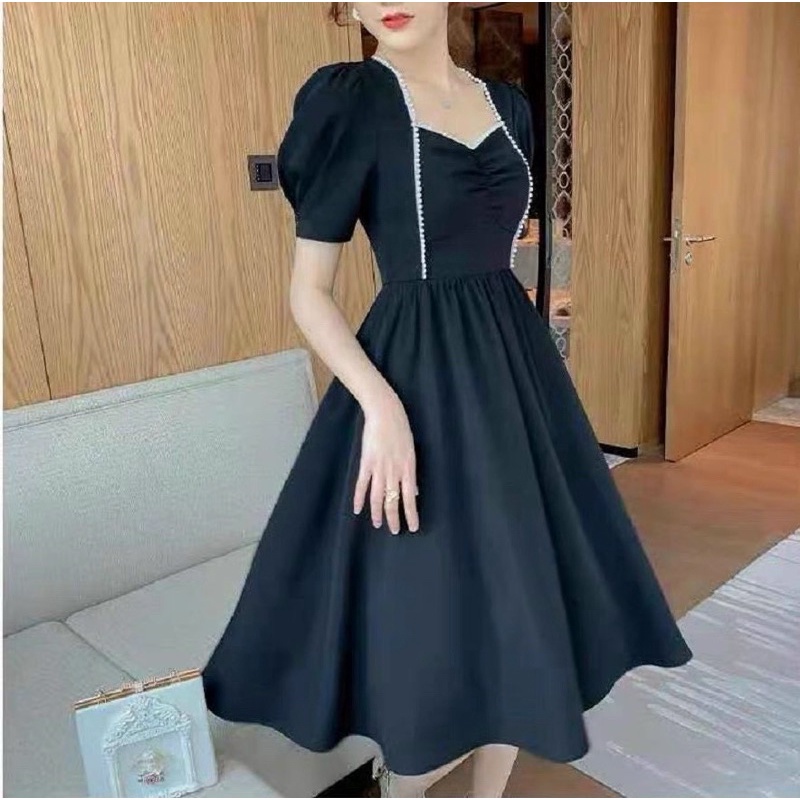 Đầm xoè phối ren bi Bigsize 60-90 ký, thời trang nữ dành cho khách ngoại cỡ