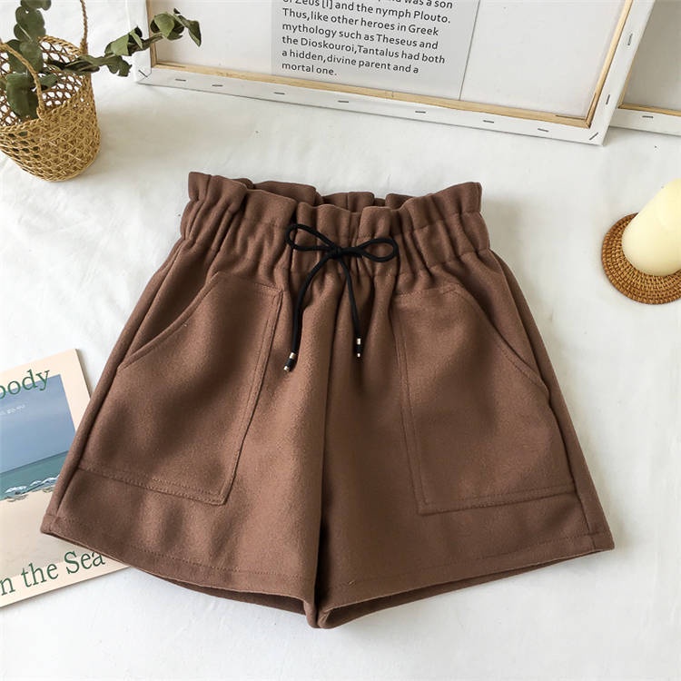 Quần Short Nữ Lưng Cao Ống Rộng Thời Trang Hàn