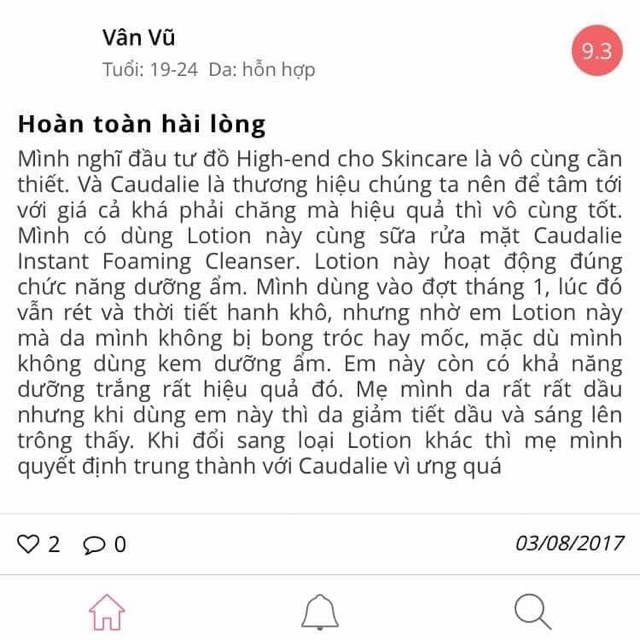 Nước cân bằng da Caudalie MOISTURIZING LOTION TONIQUE