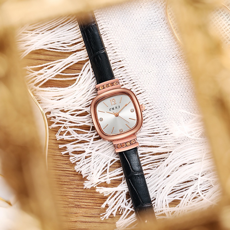 Đồng hồ nữ dây da mặt vuông thời trang cao cấp