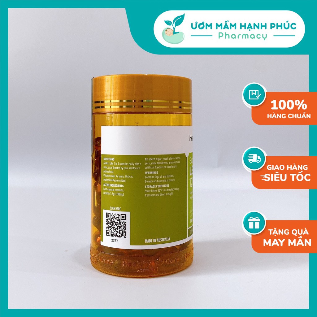 Mầm đậu nành Healthy Care Super Lecithin 100 viên  cân bằng nội tiết tố