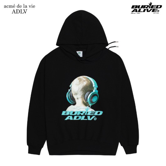 ÁO KHOÁC CÓ MŨ ADLV BA X ADLV HOODIE HEADPHONE 2 BLACK