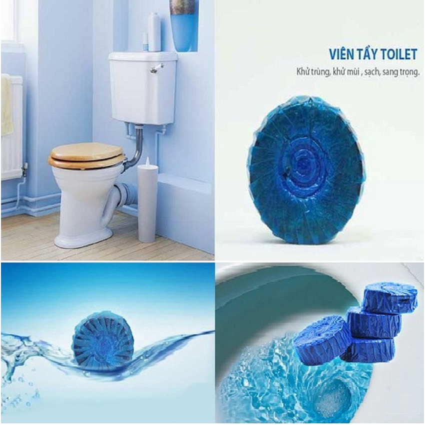 Bộ 2 vỉ 12 viên tẩy xanh khử khuẩn bồn cầu, toilet Hando