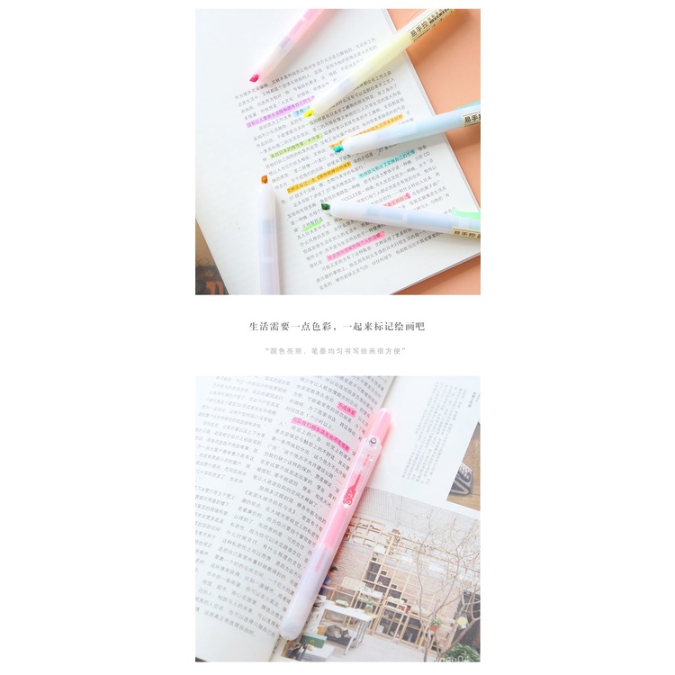 Point Stone Color Highlighter Light Color Student Marker Mark Press Stroke Key Simple Fresh Journal Pen