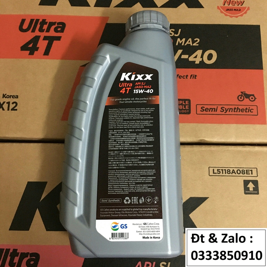 Nhớt xe số bán tổng hợp Kixx Ultra 4T Semi Synthetic 15w40 / 20w50