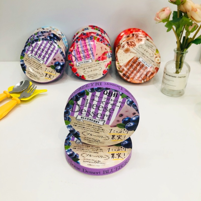 Phô Mai Tách Muối QBB Nhật Bản Vị Trái Cây Đủ Vị, Phomai Cho Bé Ăn Dặm từ 8 tháng, 90g