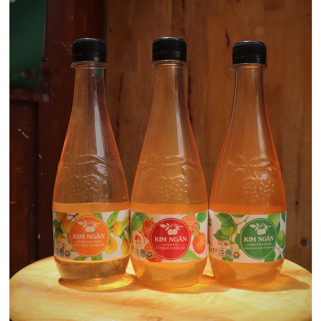 GIẤM HOA QUẢ KIM NGÂN - GIẤM VẢI/ GIẤM TÁO XANH/GIẤM TÁO MÈO - FRUIT VINEGAR 450ML - VỊ CHUA DỊU