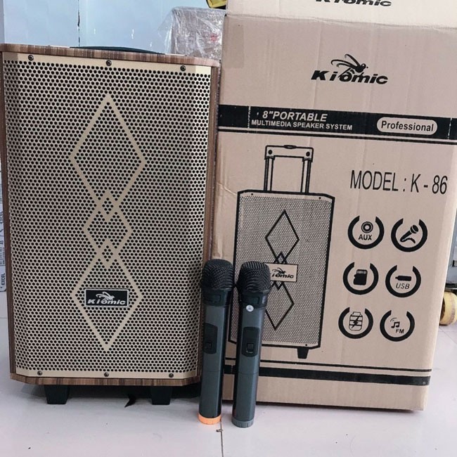 [Tặng 2 Micro] Loa kéo di động KIOMIC K86 thích hợp karaoke gia đình, tiệc tùng thâu đêm tiện lợi - âm thanh rúng động