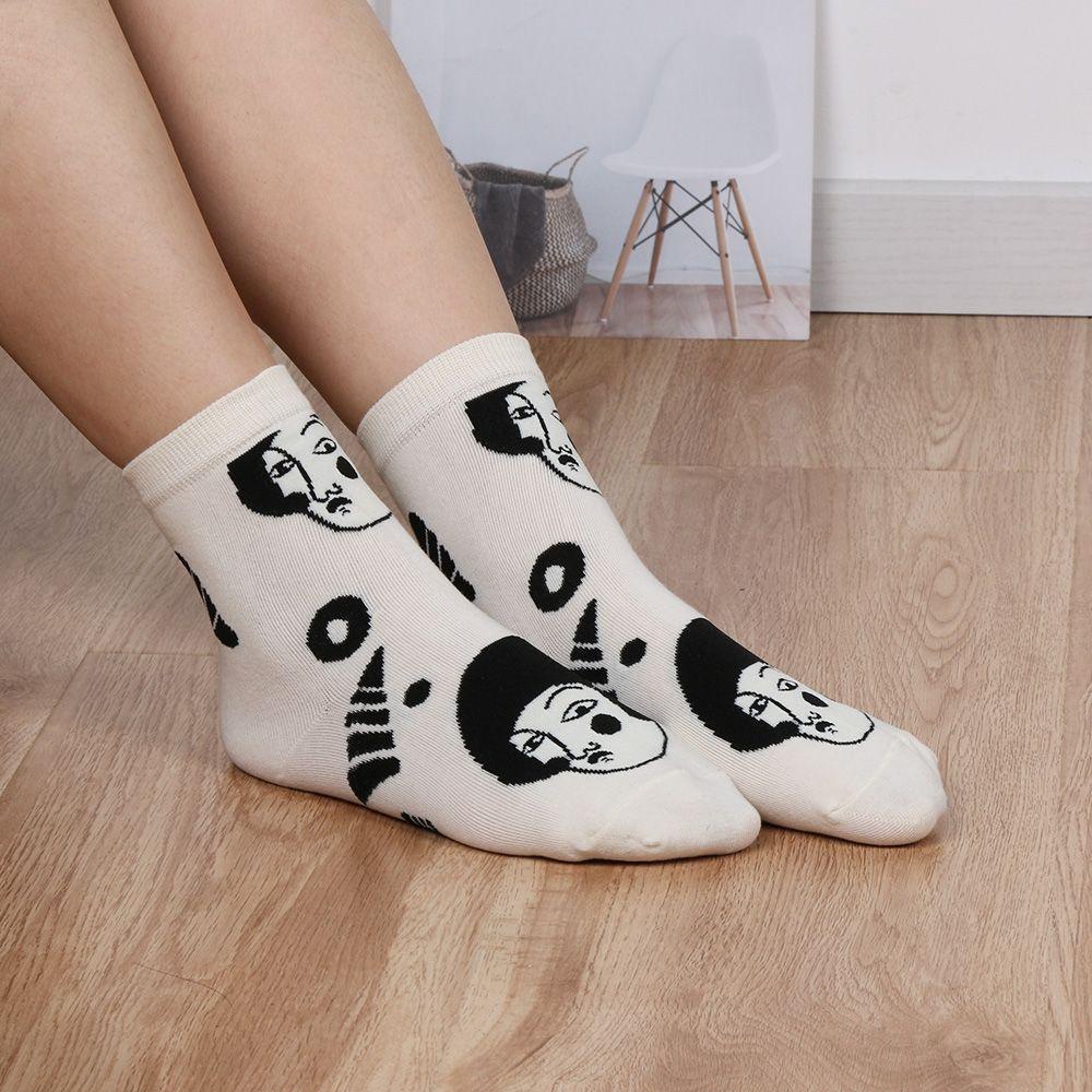 Đôi Vớ Cotton HọA TiếT SọC TrắNg Đen ThờI Trang Cho Nữ