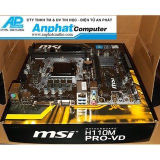 Bo mạch chủ main msi h110m-pro-vd - hàng cty socket 1151 - bảo hành 36 tháng