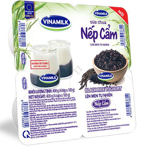 SỮA CHUA ĂN LOVE YOGURT NẾP CẨM - VỈ 4 HỘP 100G