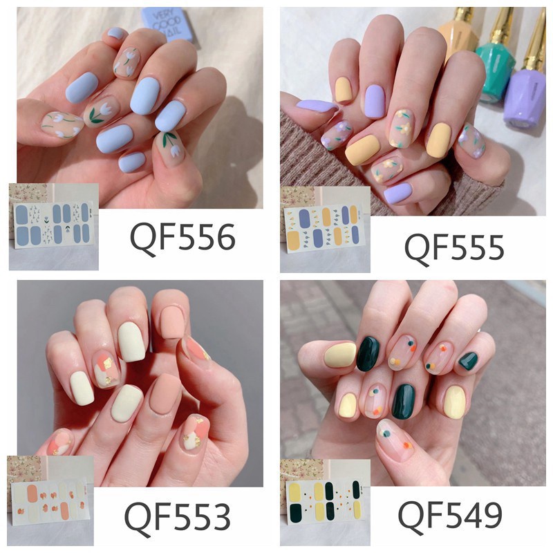 [Hàng mới về] Set 14 Miếng Dán Móng Tay Chống Thấm Nước Xinh Xắn