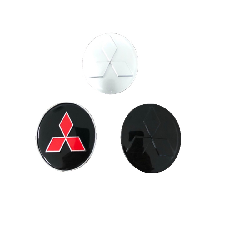 Logo chụp mâm, ốp lazang bánh xe ô tô Mitsubishi đường kính 60mm