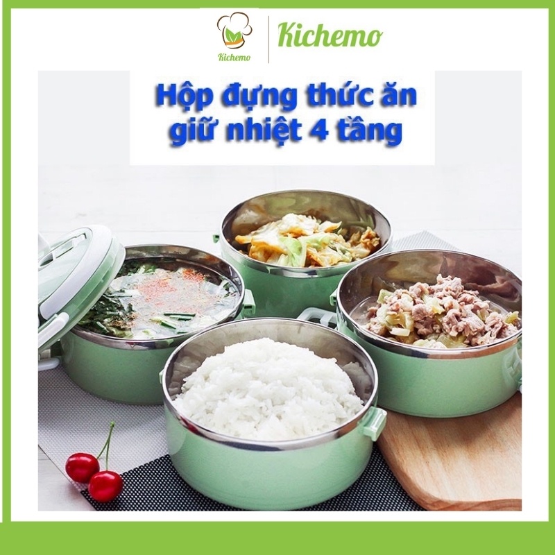 Hộp Đựng Cơm Cặp Lồng Cơm Giữ Nhiệt Lúa Mạch Ruột Inox
