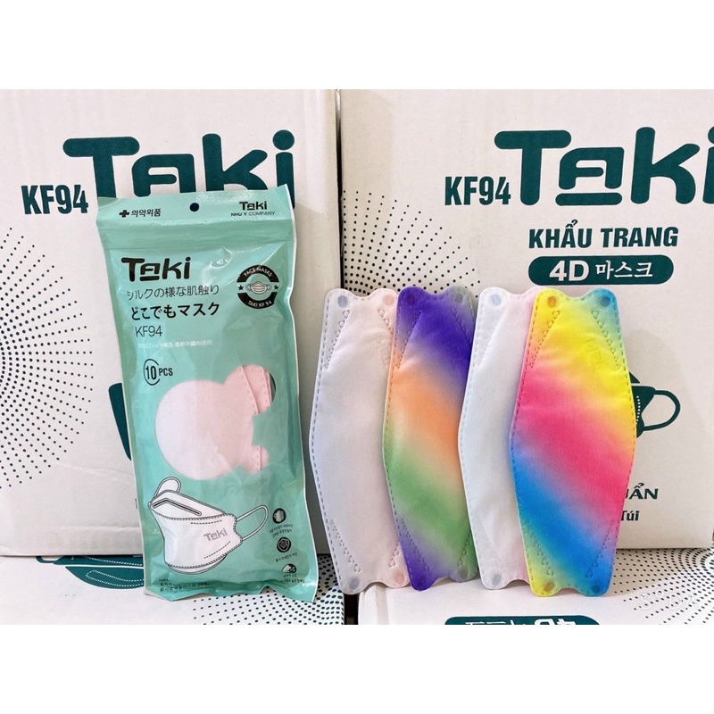 Khẩu trang KF94 Taki Hàn Quốc in hình ,Loang màu kháng khuẩn