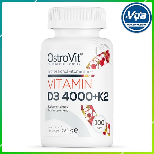 Thực Phẩm Bổ Sung OstroVit - Vitamin D3 4000 + K2 (100 viên)