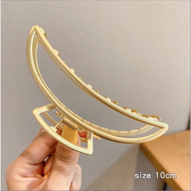 Kẹp tóc nữ càng cua thép không gỉ hình khối sang chảnh BAG U KTTHEP21