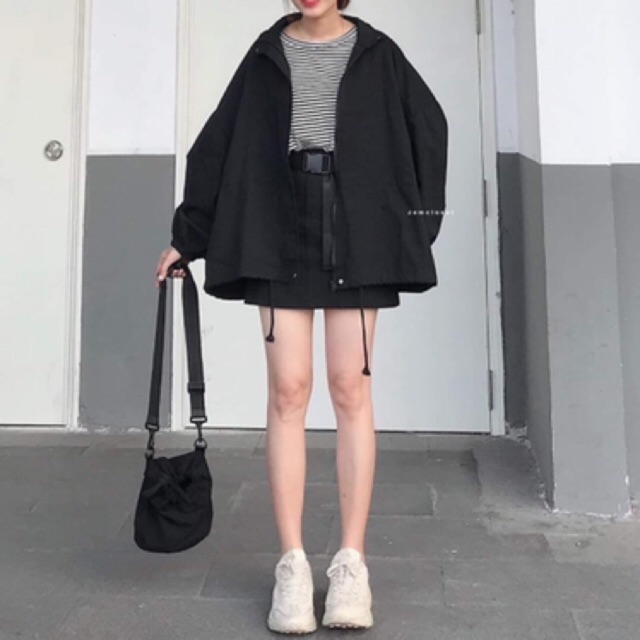Áo khoác kaki tay phồng oversize