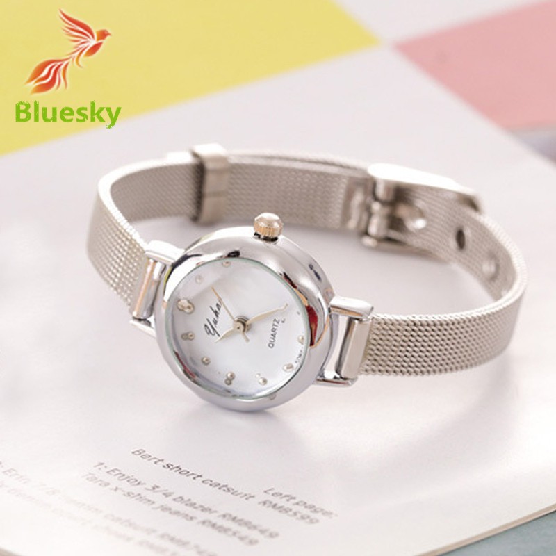 Đồng hồ kim máy thạch anh kiểu dáng đơn giản thanh lịch màu vàng/ bạc | BigBuy360 - bigbuy360.vn